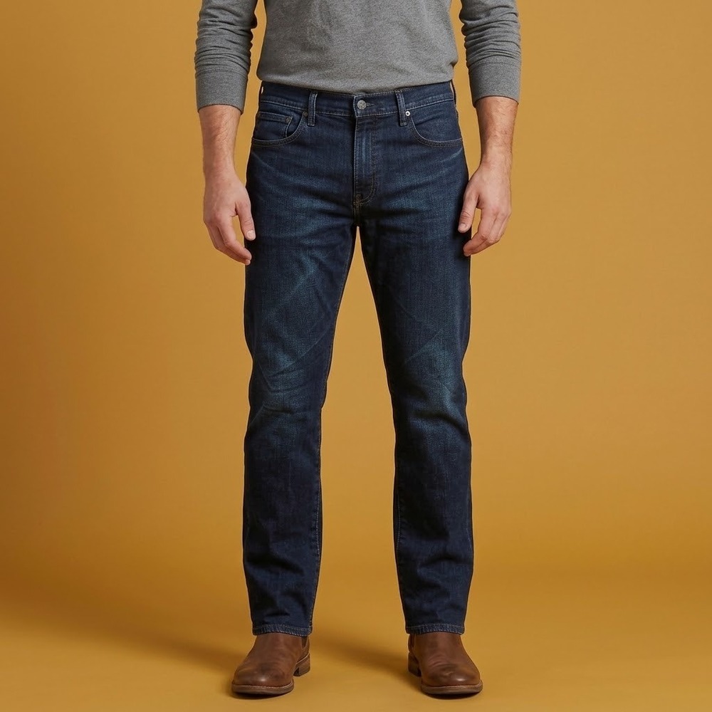 Levi's 502 Jeans Men's 38x32 Dark Wash Regular Taper Fit Classic Denim